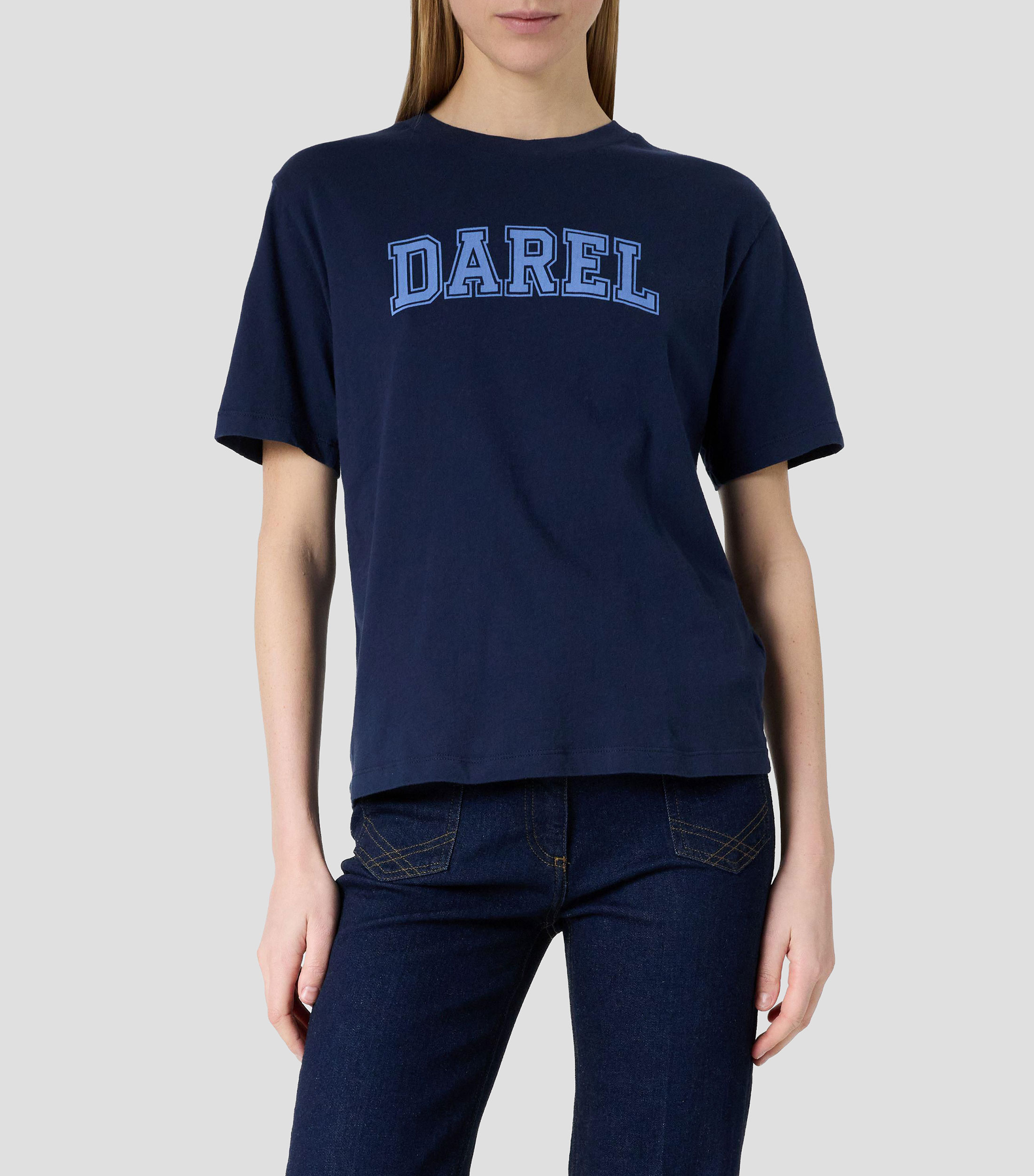 Playera cuello redondo manga corta estampada Mujer
